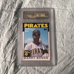 1986 Topps Traded Baseball BARRY BONDS Rookie #11T Graded USA 8.0