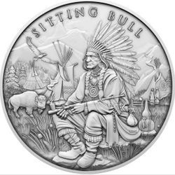 Sitting Bull 1 Troy Ounce .999 Fine Silver Round