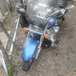 Blue Honda Motorcycle