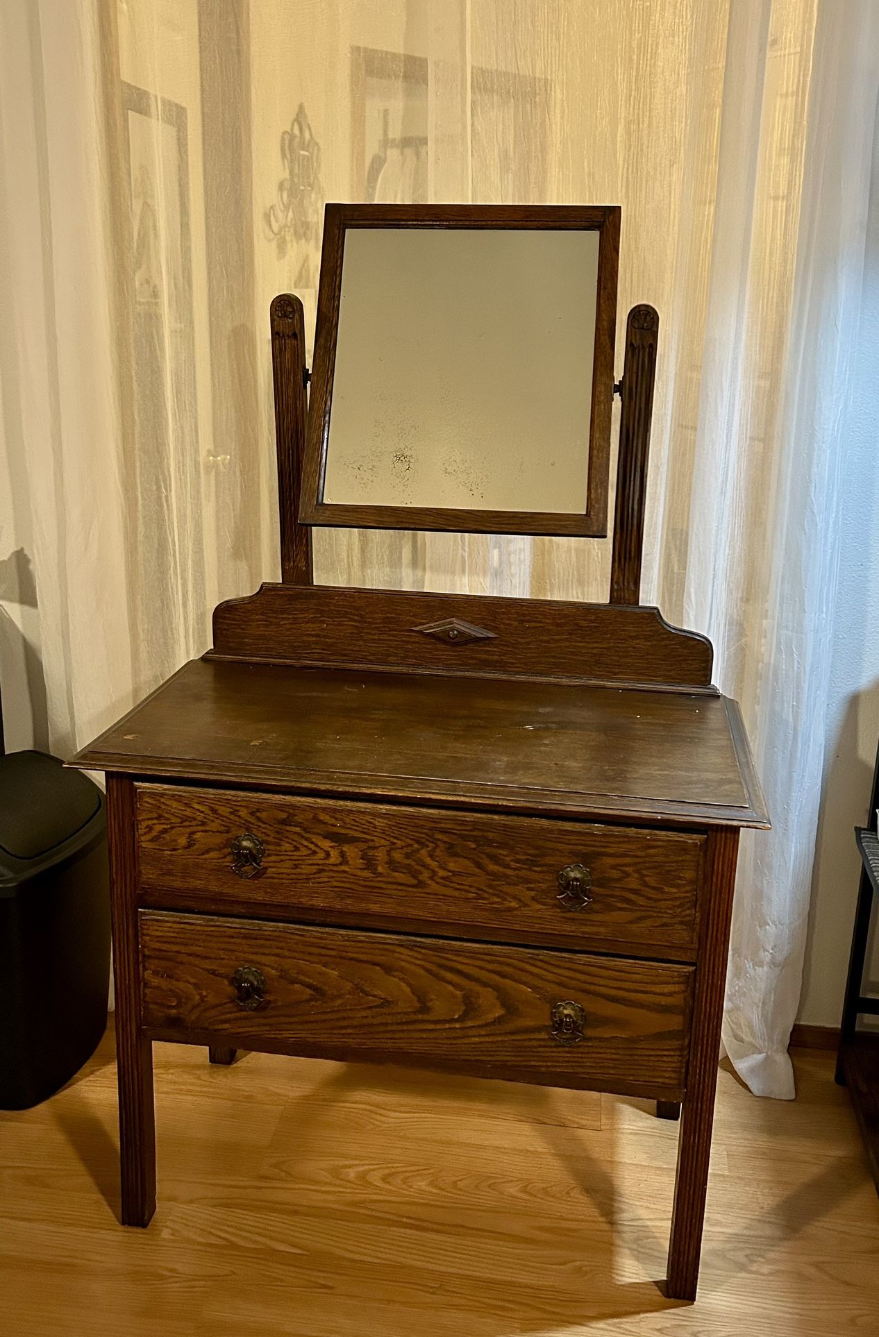 Cute Wood Dresser W/Mirror