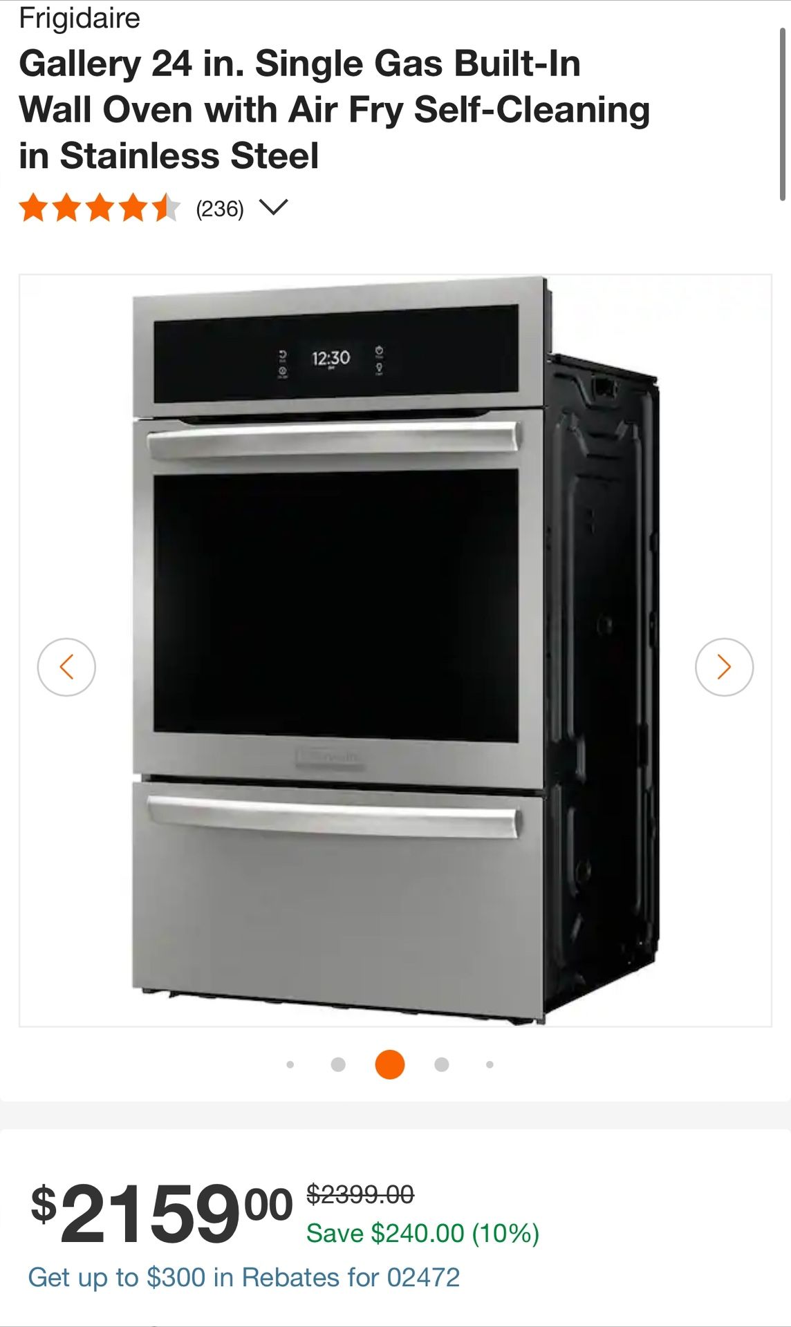 New 24-in Wall Oven With Self Cleaning Air Fry And Convection European Element