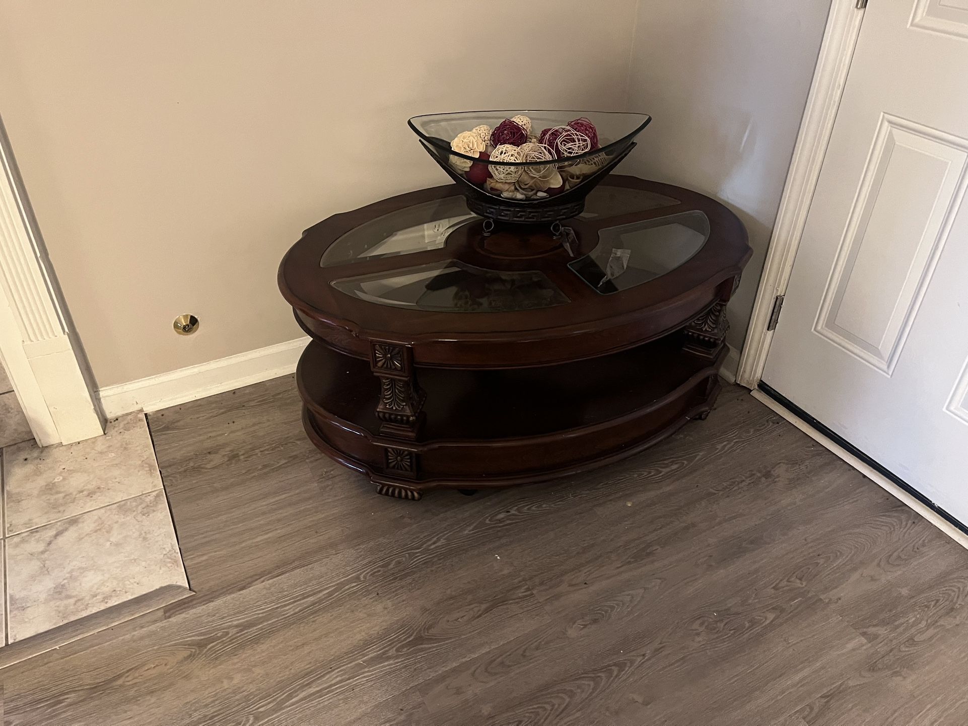 Wood And Glass Table
