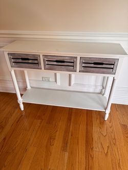 White Farmhouse Console Table Accent Entranceway Kitchen