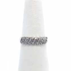 White Gold Diamond Ring Solid 10K New 