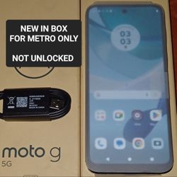MOTOROLA G 5G 64GB ANDROID NEW IN BOX CLEAN IMEI FOR METRO ONLY OR FOR WIFI USE ***NOT UNLOCKED***