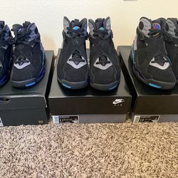 Air Jordan Retro 8 ‘Aqua’ Sizes 7y, 11.5 & 12