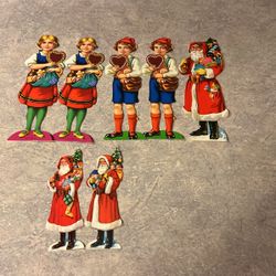 Antique dye cut paper ornaments NOS