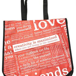 Lululemon Resuable Shopping Tote Bag Large 16”x 14” Red/ White/ Black