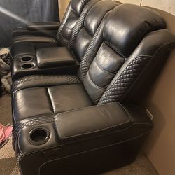 Double Power Recliner With Led Lighting. 