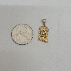 10K Yellow Gold Jesus Christ Face Charm