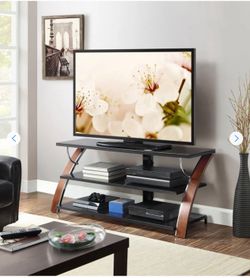 Move out sale - 3-Shelf TV Stand with Wood and Metal Frame
