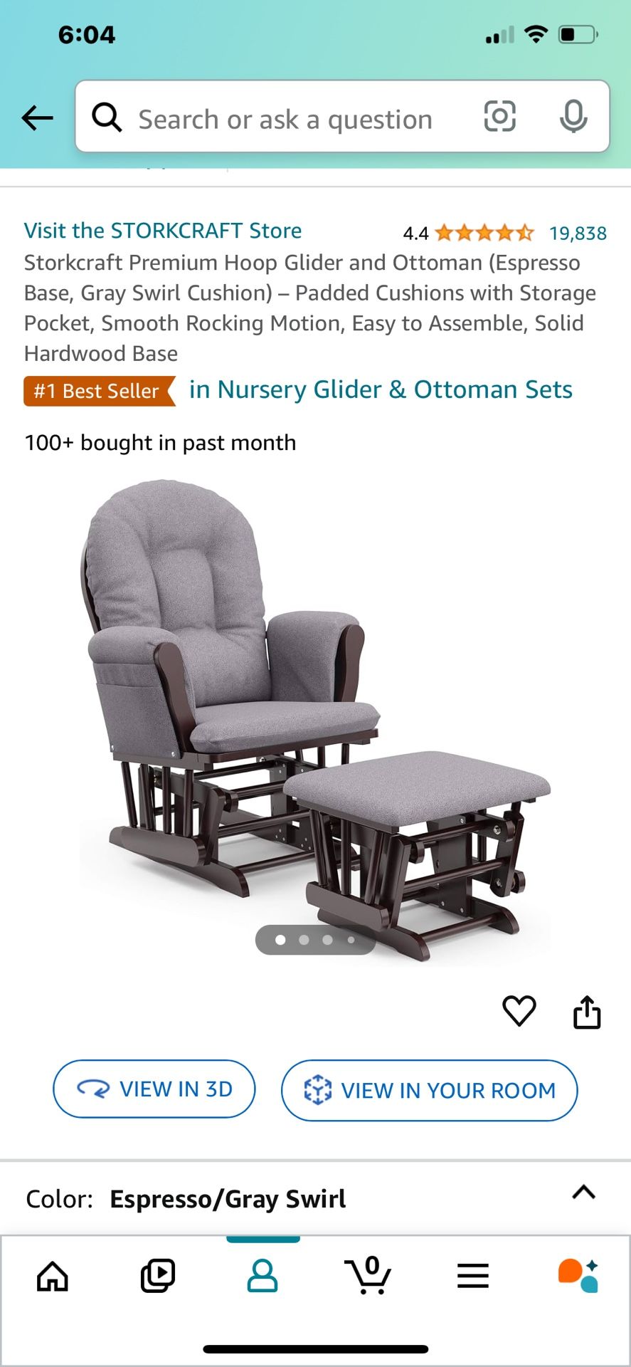 Storkcraft bowback glider sale