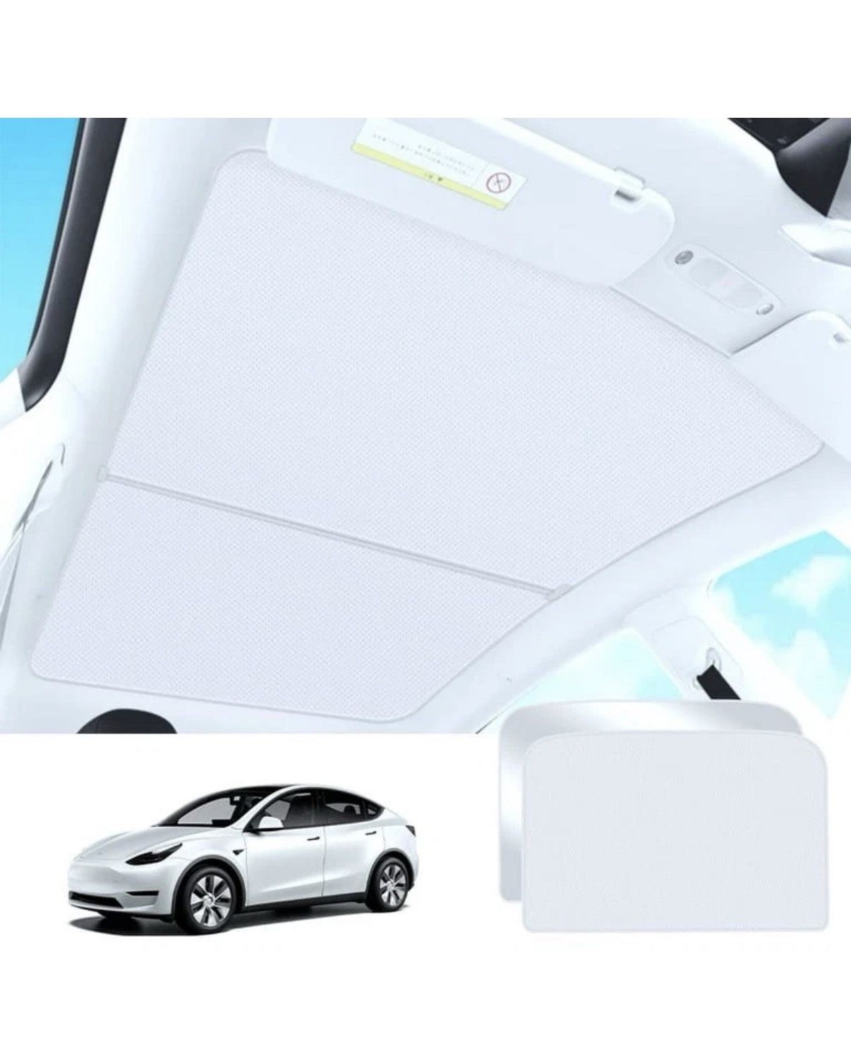 (ULF)2025 2026 Refreshed Tesla Model Y Glass Roof Sunshade 2-in-1 UV Protection
