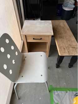 FREE Coffee Table (real wood) Night Stand Chair MUST TAKE ALL