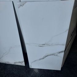 Large White Marble-Look Porcelain Tiles