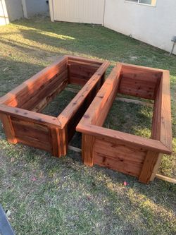 Redwood planter boxes