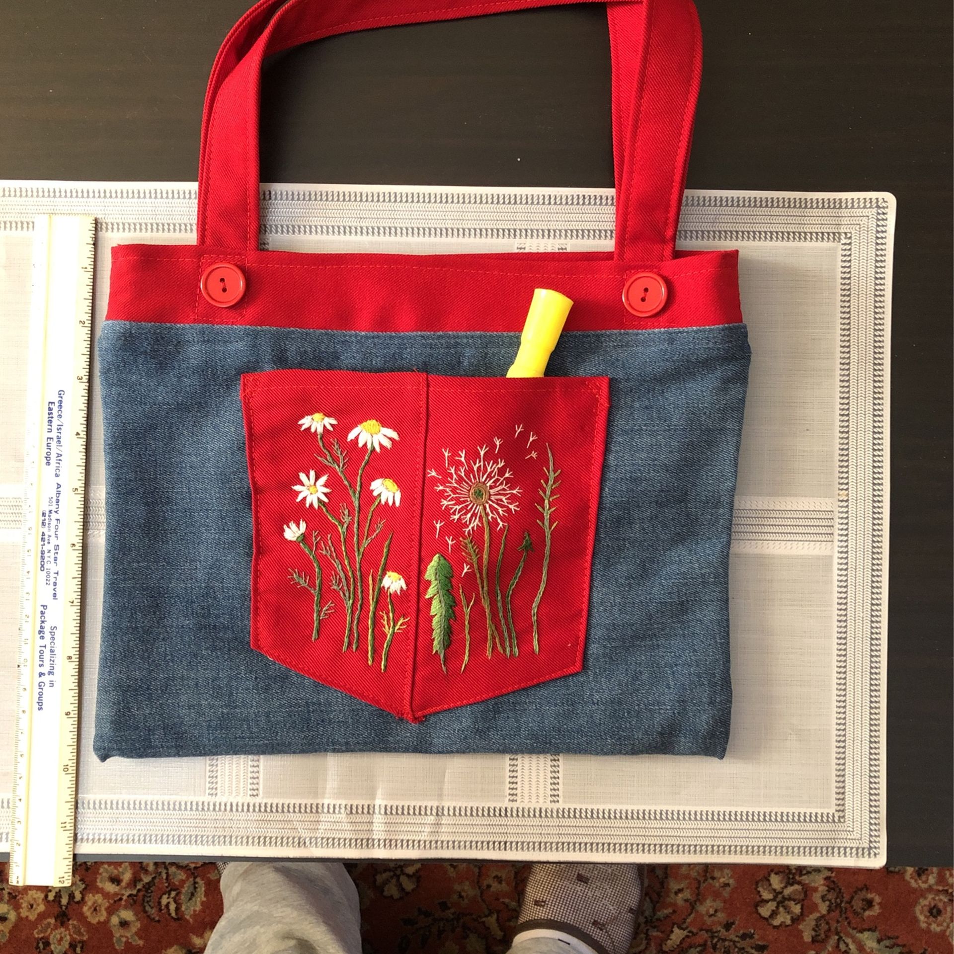 Lady’s Small Tote Hand Made Embroidered