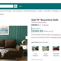 Brand New Couch - Still In Box! Make An Offer!