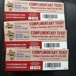 oyster bake tickets 20$
