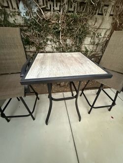 Bar Height patio table and chairs