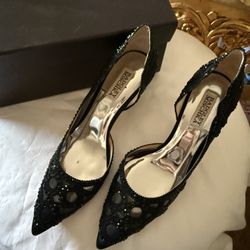 NIB Badgley Mischka Embellished Evening Heels Size 8 BLACK