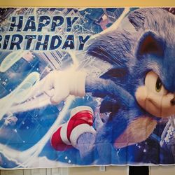 Sonic The Hedgehog Happy Birthday 8 Ft x 6 Ft Banner