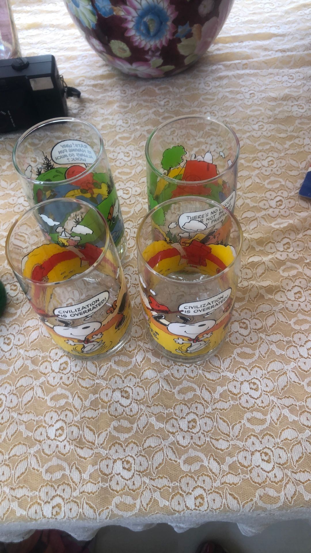 McDonald Camp Snoopy Glass Collection