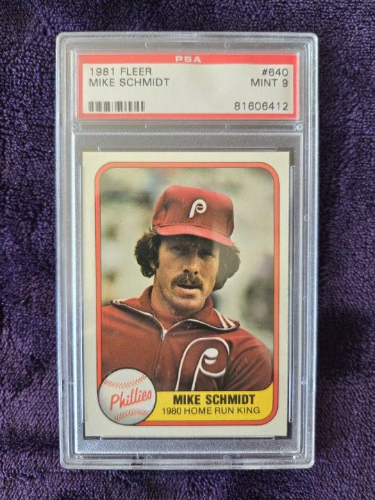 MIKE SCHMIDT 1981 Fleer #640 PSA Graded Card MINT 9 MLB Philadelphia Phillies