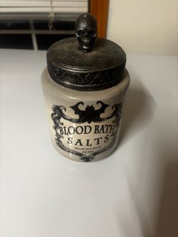 Blood Bath Salts jar spooky theme