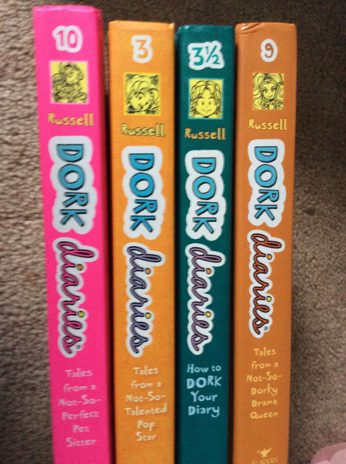 Set of 4 Dork diaries books