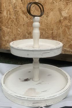 🪵 Rustic 2-Tier Wooden Tray – Farmhouse Style