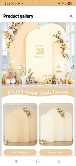 Double Sized Champgne/ivory Arch Cover 6ft