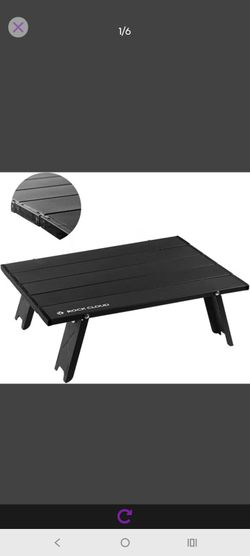 ROCK CLOUD Folding Beach Table Aluminum Portable Camping Table Ultralight, Black
