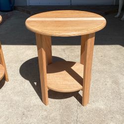 (2) Red Oak Handmade End Tables