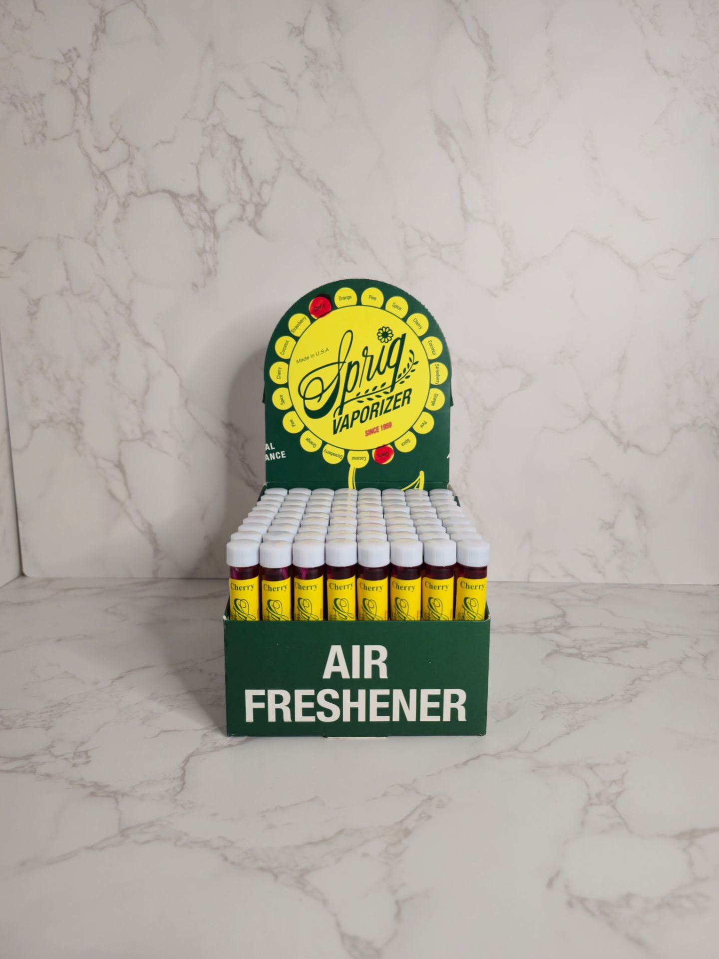 Full Box of Sprig Cherry Scent Air Fresheners - 72 Pack