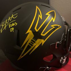 Cameron Skattebo Signed Arizona State Sundevils Full-Size Speed Helmet Inscribed "Forks Up!"