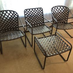 3 Brown Jordan Patio Chairs And Ottoman