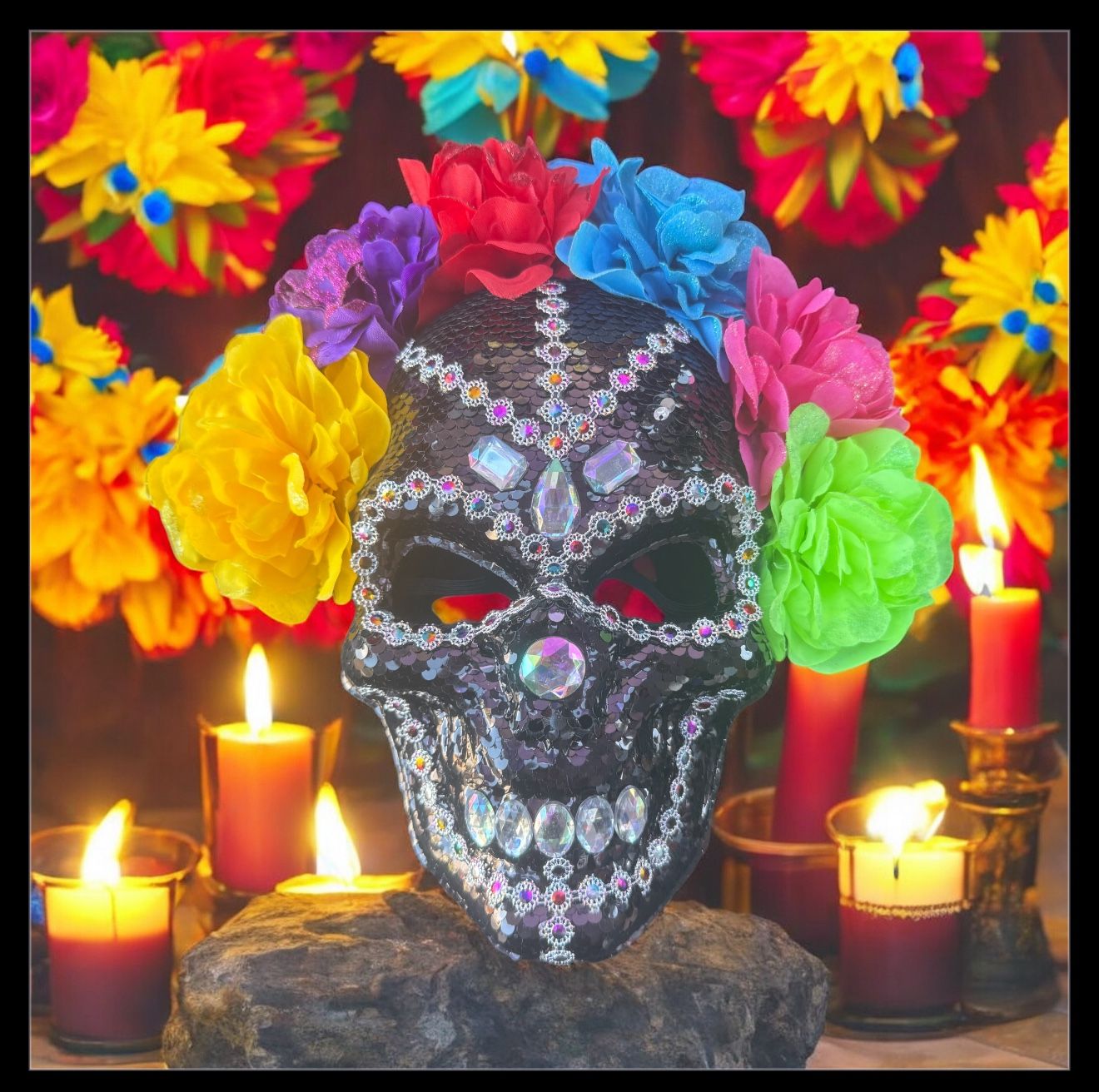 Dia De Los Muertos Face Mask Or Wall Decoration