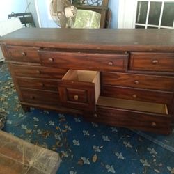 Antique Wood Dressers W/Mirror 