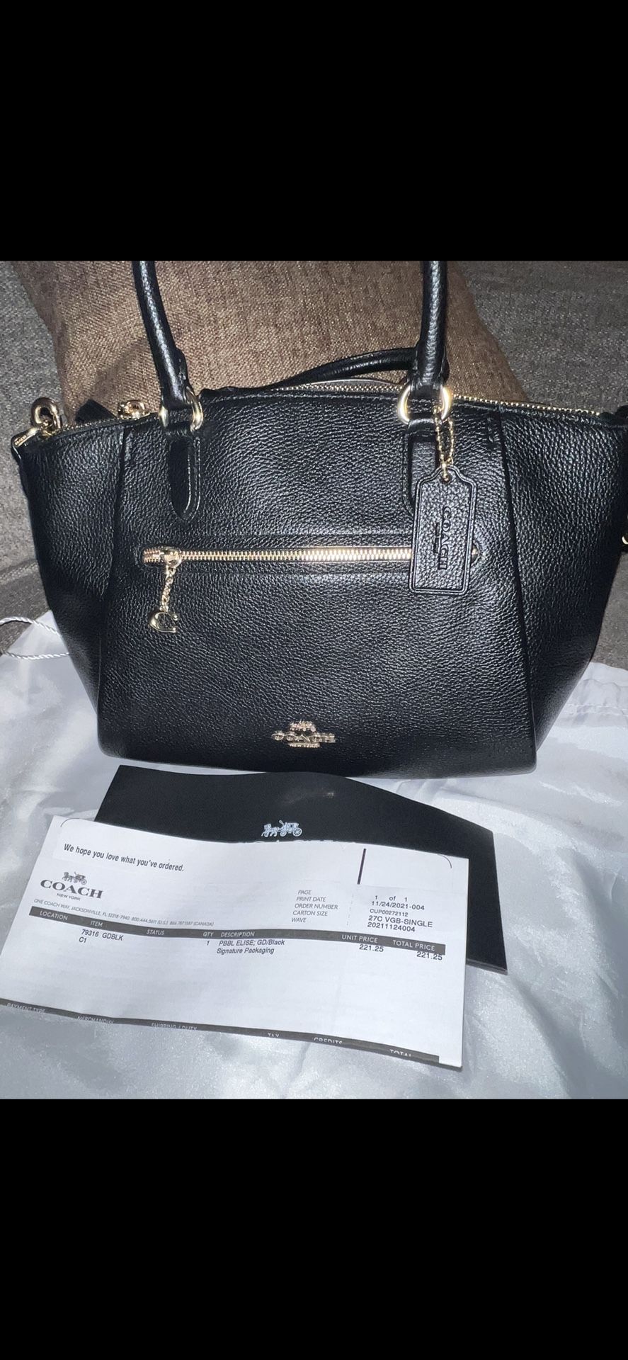 Black Purse New Couch