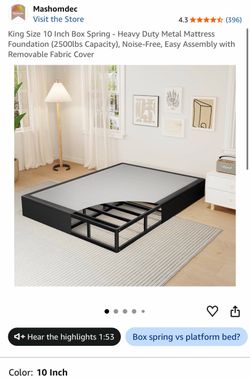Mashomdec King Size 10 Inch Box Spring - Heavy Duty Metal Mattress Foundation