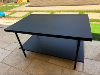 Black Coffee Table with Storage Shelf
