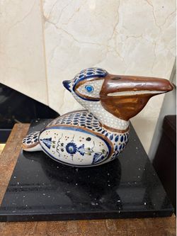 Vintage Tonala  pelican  Mexican Folk Art Santana pottery