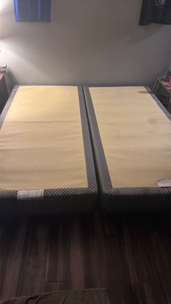 King (2 twin) box springs and rails