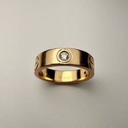 18K (750) Rose Gold Diamond Ring – Size 5 – 8.35g – 3.3mm Diamond / 2 Missing