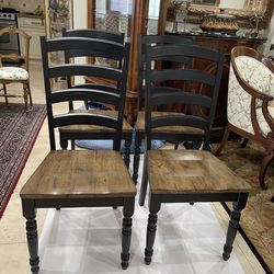 Four Beautiful Solid Wood Ladder-back Dining Chaires🌷$60 EACH