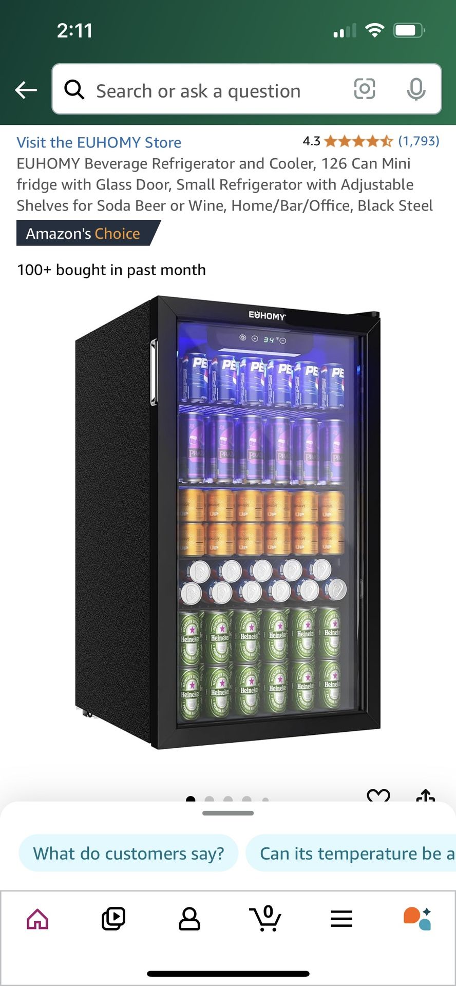 Brand New Euhomy Mini Fridge