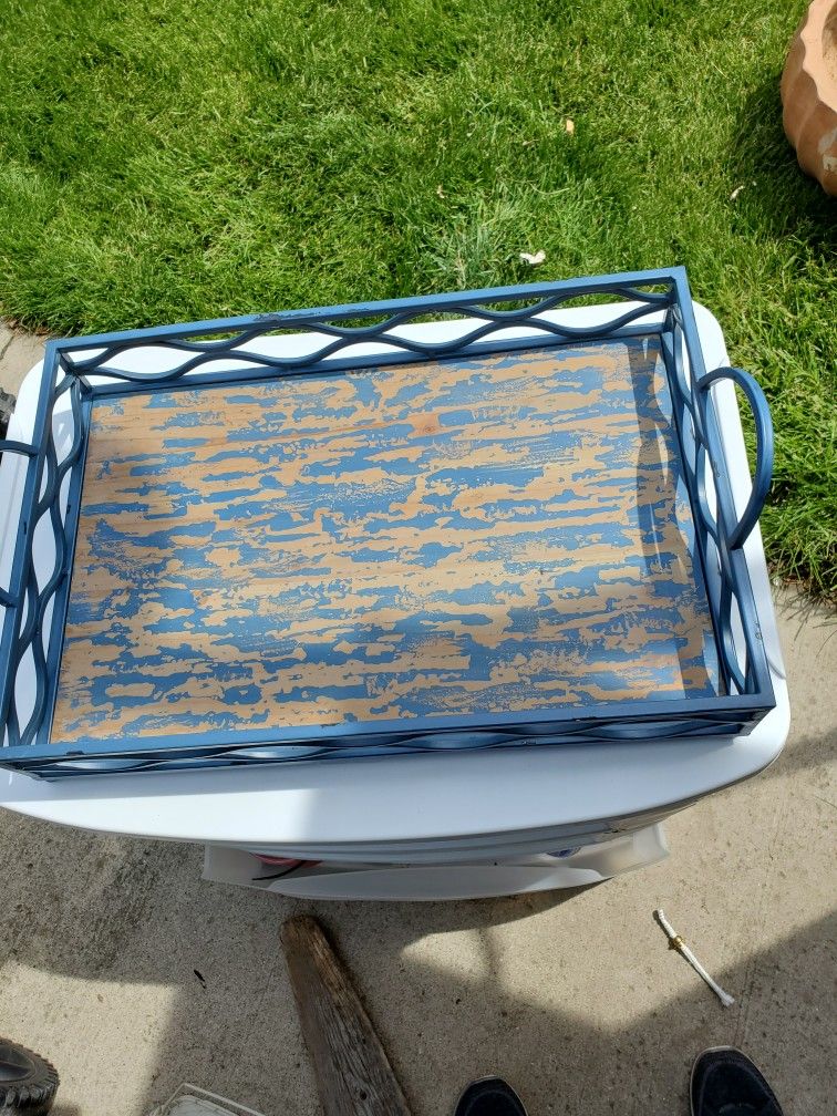 Rustic Farmhouse Tray Metal And Wood