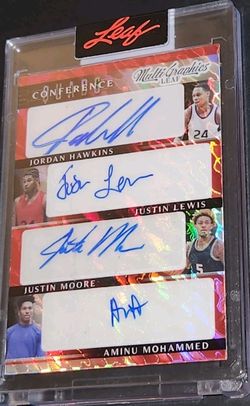 2023 Leaf Conference Quads Basketball /4 Autos Hawkins Lewis Moore Mohammed 