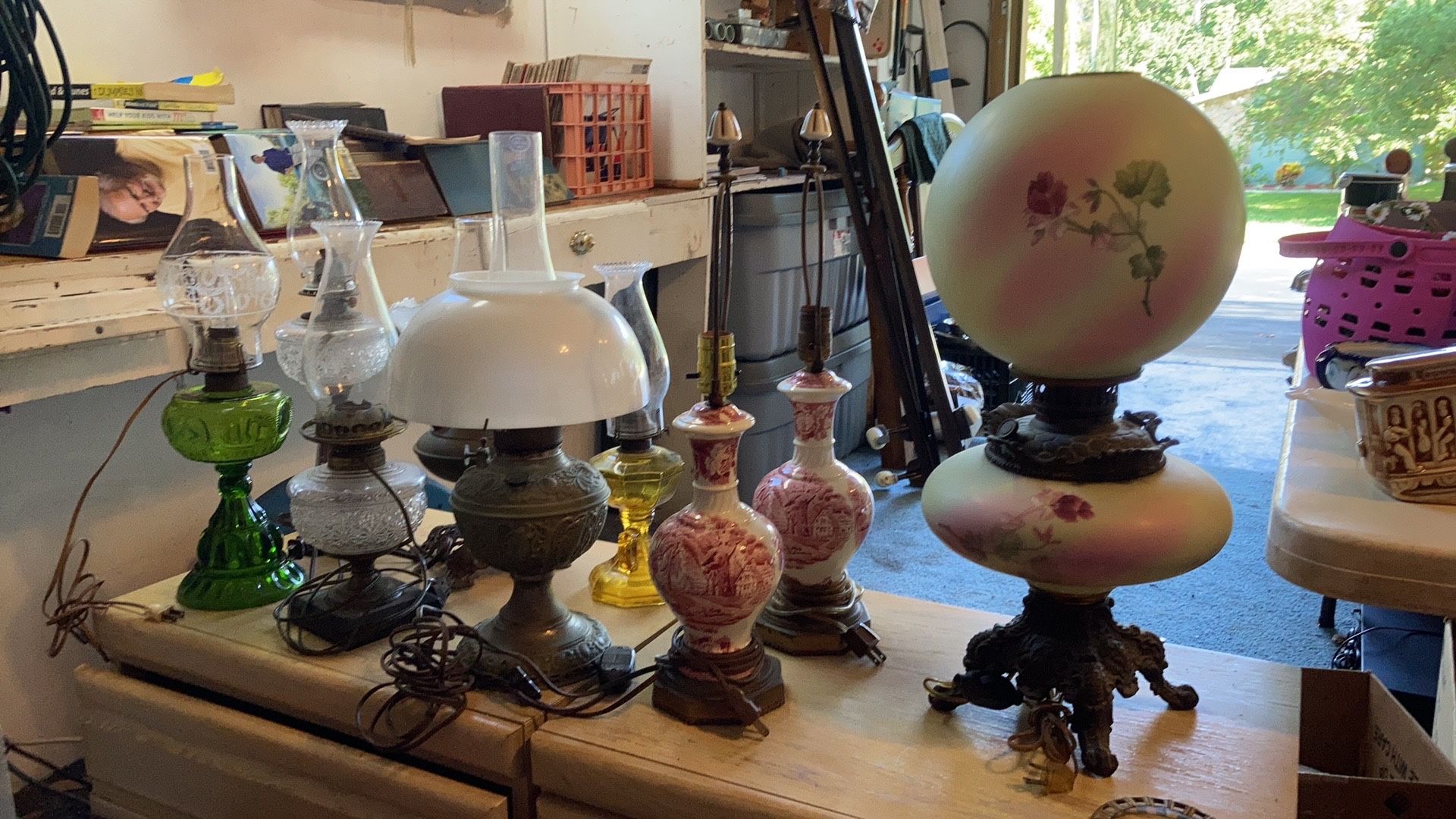 Vintage Antiques , Glassware, Lamps